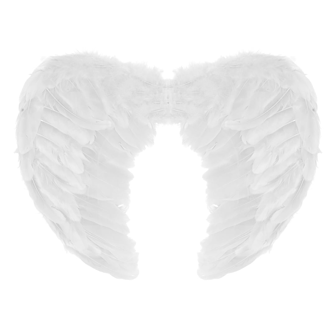 White Angel Feather Wings One Size Adults Fancy Dress Accessory