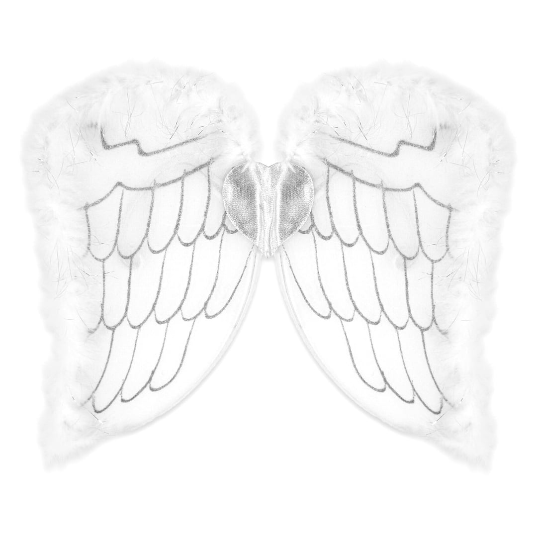 White Angel Wings One Size Kids Fancy Dress Accessory View 2