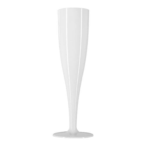 White Biodegradable Plastic Champagne / Prosecco Flutes 175ml - Pack of 10 Product Gallery Image