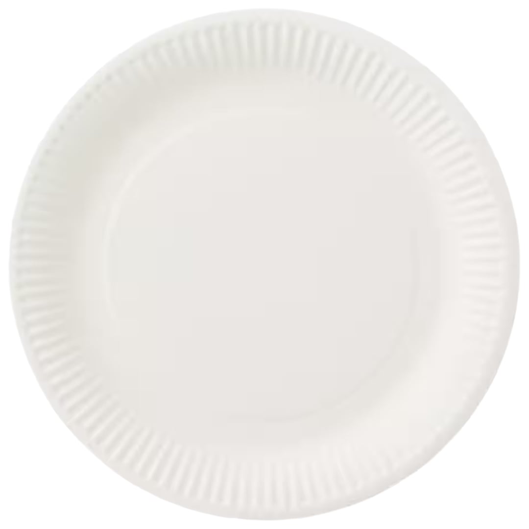 White Biodegradable Round Paper Plates 23cm - Pack of 25