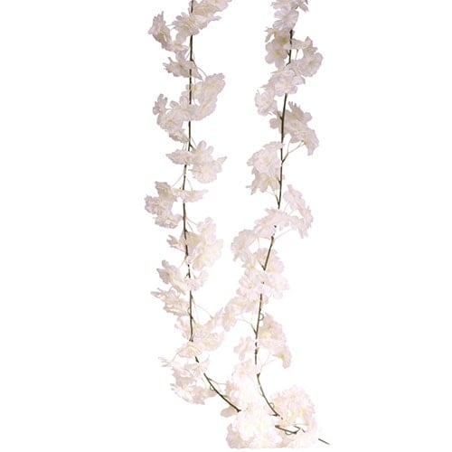 White Blossom Artificial Silk Flowers Garland 210cm Product Gallery Image