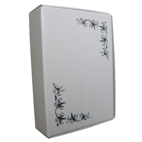 White Cake Boxes with Silver Motif Print - Pack of 10 Product Image