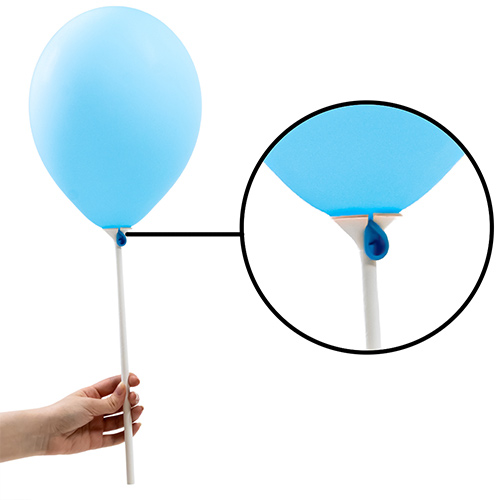 White Eco-Friendly Balloon Stick with Cardboard Cup – Biodegradable & Recyclable Paper Balloon Holder - Pack of 50 Product Gallery Image