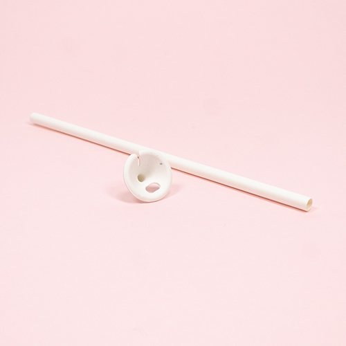 White Eco-Friendly Balloon Stick with Cardboard Cup – Biodegradable & Recyclable Paper Balloon Holder - Pack of 50 Product Gallery Image