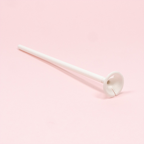 White Eco-Friendly Balloon Stick with Cardboard Cup – Biodegradable & Recyclable Paper Balloon Holder - Pack of 50 Product Gallery Image