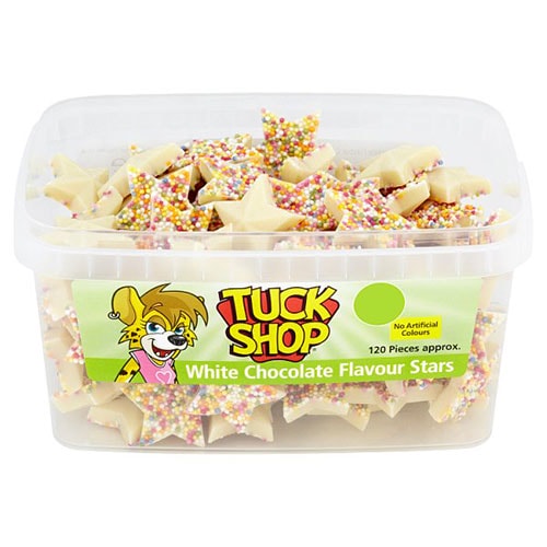 White Chocolate Stars With Sprinkles Vegetarian Sweets - Pack of 120 Product Image