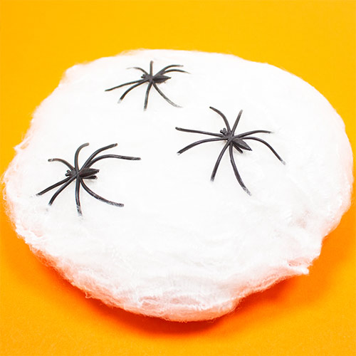White Cobweb with Plastic Spiders Halloween Decoration 20g Product Gallery Image
