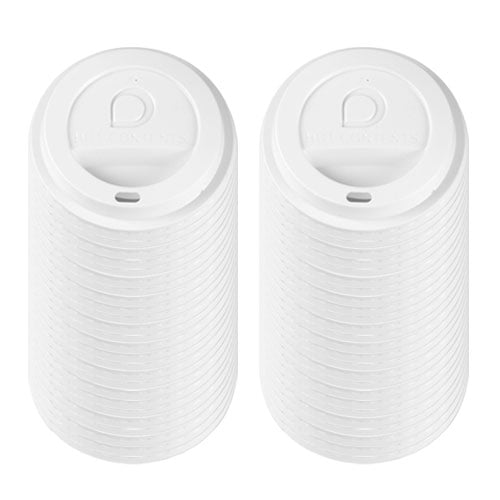 White Hot Drinks Lid With Drinking Hole - Pack Of 100