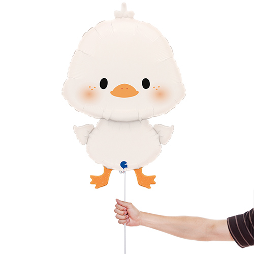 White Easter Duckling Shaped Helium Foil Balloon 64cm / 25 in Product Gallery Image