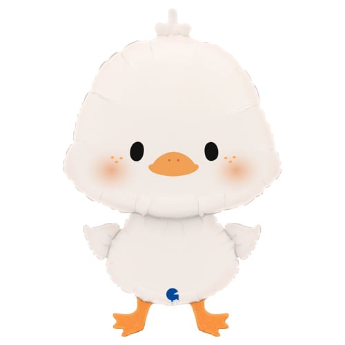 White Easter Duckling Shaped Helium Foil Balloon 64cm / 25 in