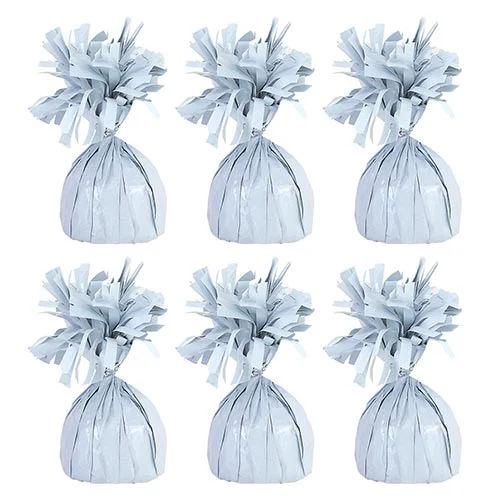 White Foil Balloon Weights - Pack of 6 Product Gallery Image