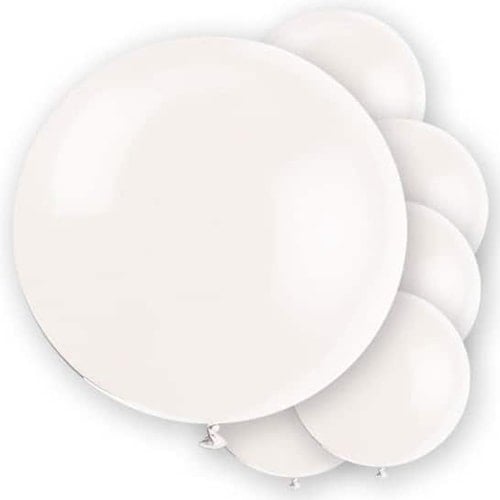 White Jumbo Biodegradable Latex Balloons 91cm / 36 in - Pack of 6 Product Image