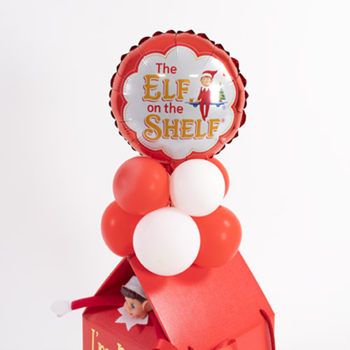 White Naughty Elf Arrival in a House with Wooden Christmas Envelope Product Gallery Image