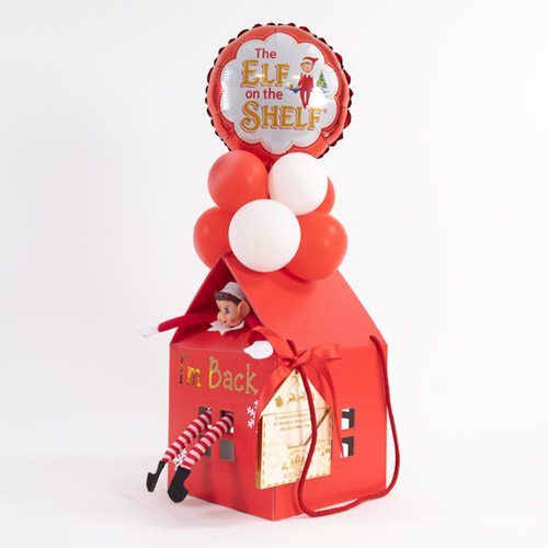 White Naughty Elf Arrival in a House with Wooden Christmas Envelope Product Gallery Image