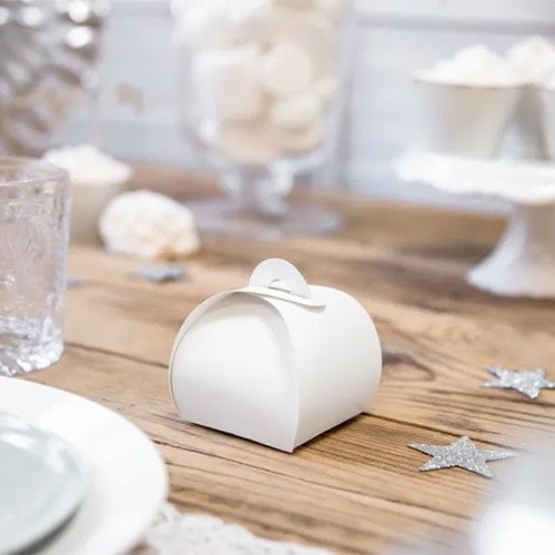 White Paper Gift Favour Box 6cm - Pack of 10 Product Gallery Image