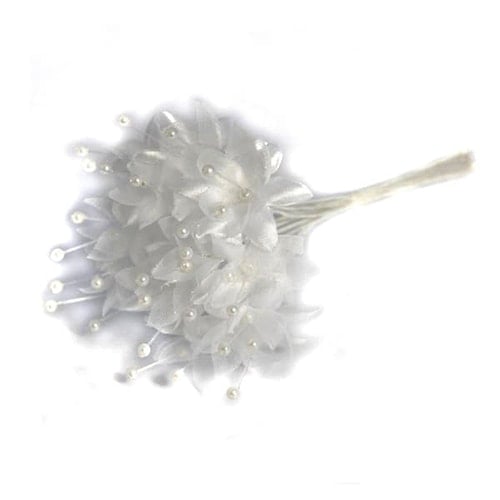 White Pearled Babys Breath Fabric Flowers Bunch of 12 Product Image