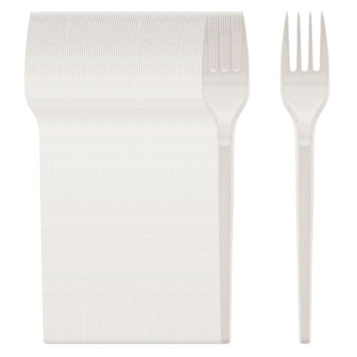 White Plastic Forks - Pack of 100 Product Image