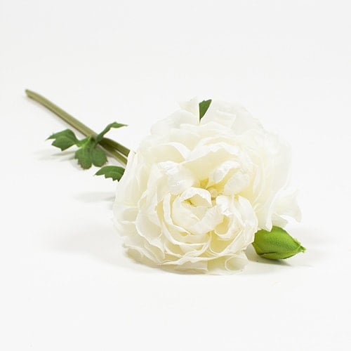 White Ranunculus Artificial Flower Decoration 48cm Product Gallery Image