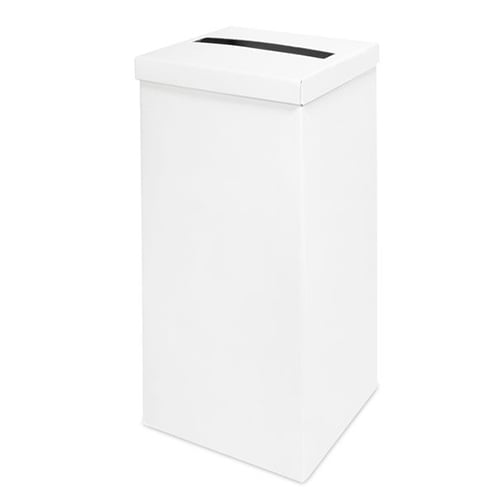 White Silk Square Post Box with Lid 50cm
