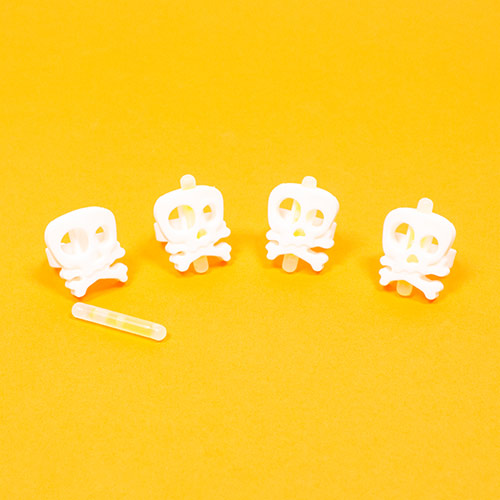 White Skull Hi-Glow Halloween Rings - Pack of 4 Product Gallery Image