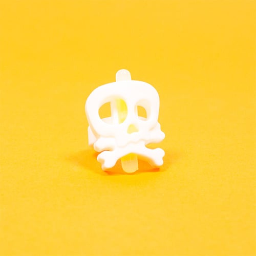 White Skull Hi-Glow Halloween Rings - Pack of 4 Product Gallery Image