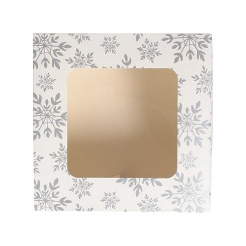 White Snowflake Christmas Food Boxes - Pack of 2