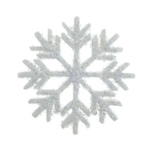 White Snowflake Glitter Hanging Christmas Decoration 24cm Product Image