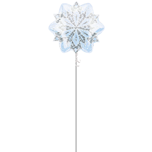 White Snowflake Christmas Shaped Foil Helium Balloon - Inflated Balloon in a Box Product Gallery Image