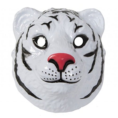 White Tiger Plastic Face Mask 23cm Product Image