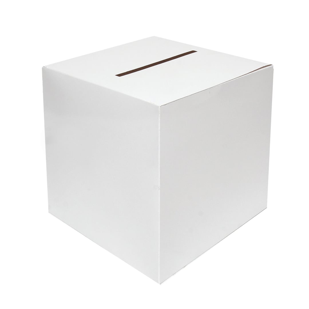 White Wedding Card Box with Slit 30cm