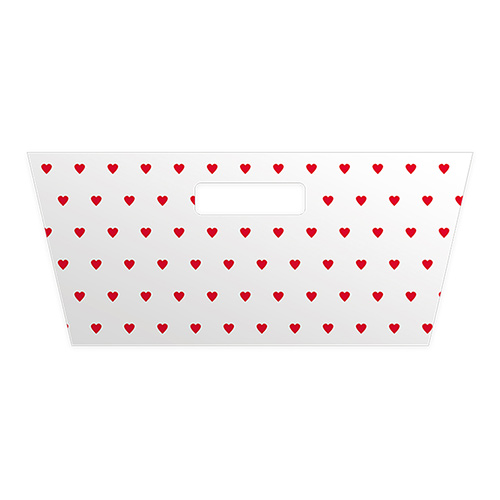 White with Love Hearts Valentine's Printed Hamper Tray 30cm Product Image