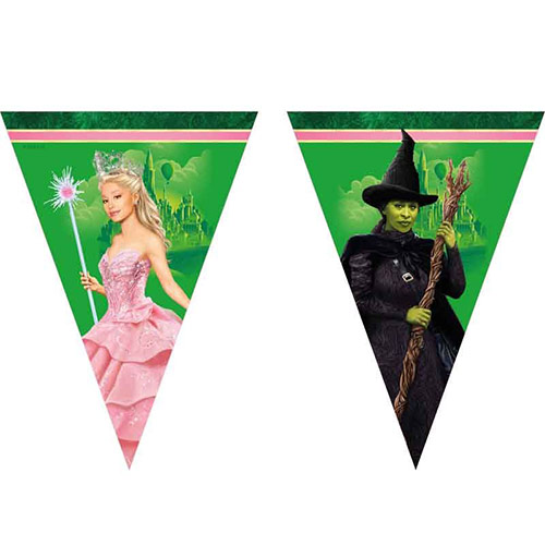 Glinda & Elphaba Wicked Paper Triangle Flag Bunting Banner 2.3m