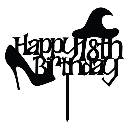 Wickedly Magical Age Happy Birthday Acrylic Cake Topper Product Gallery Image