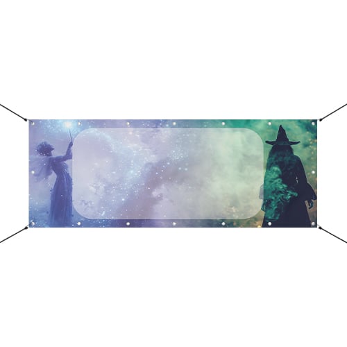 Wickedly Magical Blue & Green Smoke Small Personalised Banner 4ft x 2ft