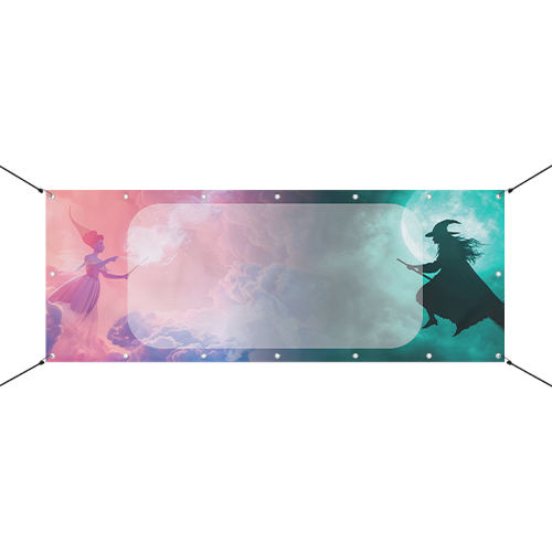 Wickedly Magical Pink & Green Sky Large Personalised Banner 10ft x 4ft ...