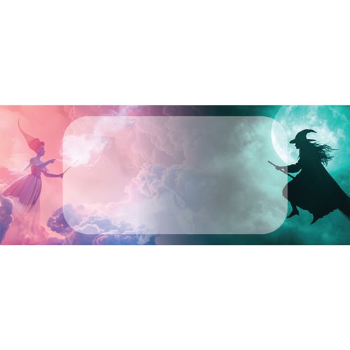 Wickedly Magical Pink & Green Sky Small Personalised Banner 4ft x 2ft Product Gallery Image