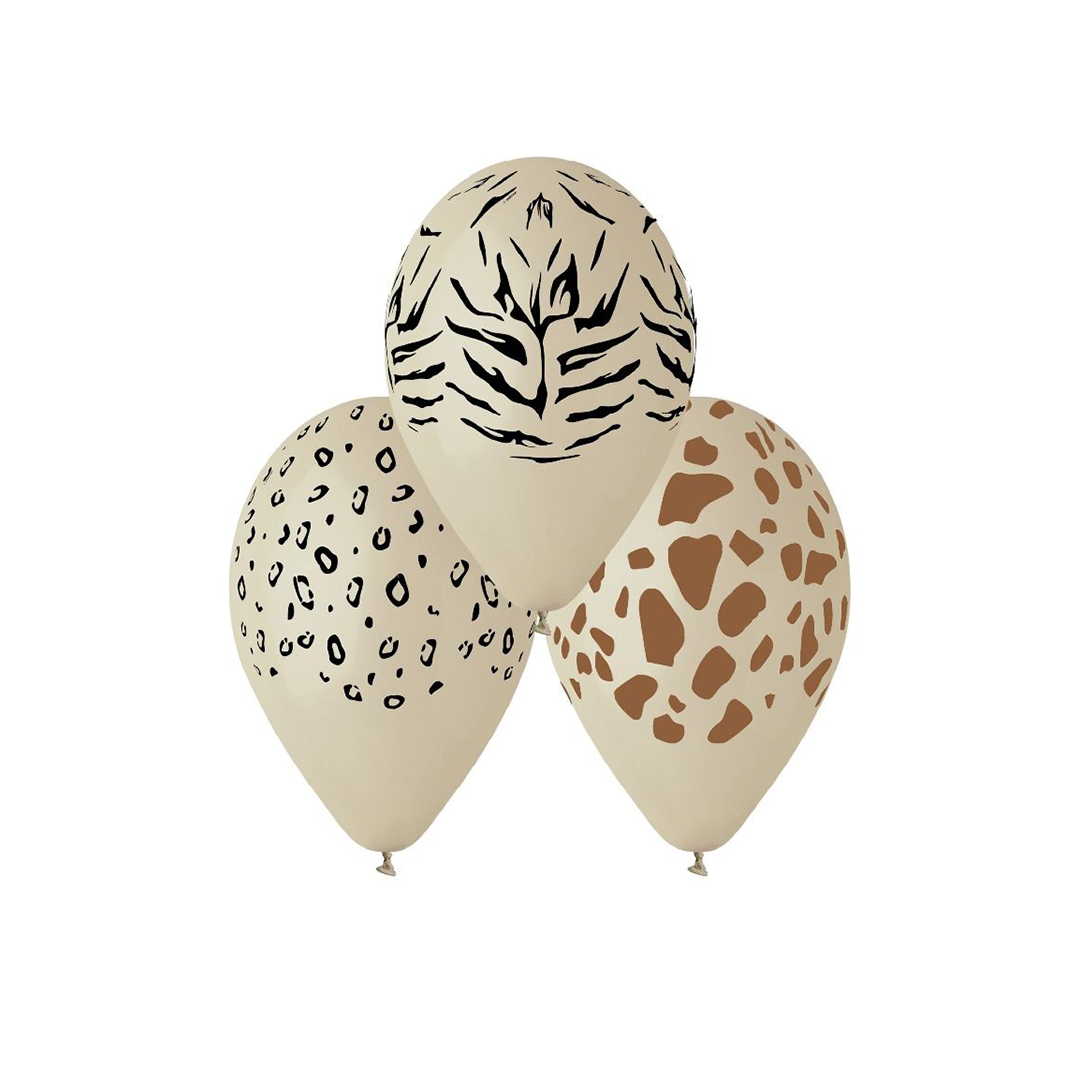 Wild Animal Print Latex Balloons 13cm / 5 in - Pack of 50
