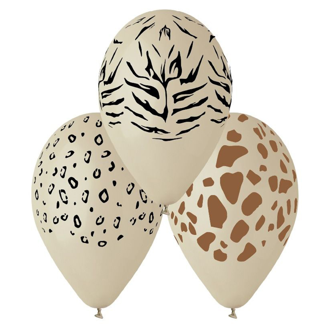 Wild Animal Print Latex Balloons 48cm / 19 in - Pack of 10