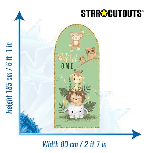 Wild One Neutral Animals Single Backdrop Cardboard Cutout 185cm Product Gallery Image