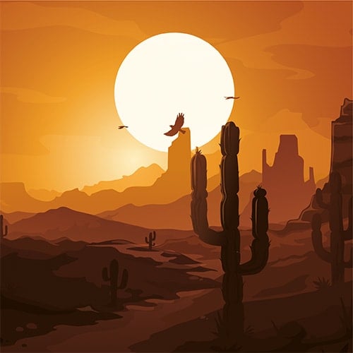 Wild West Sunset Design Square Sailboard Backdrop Product Gallery Image