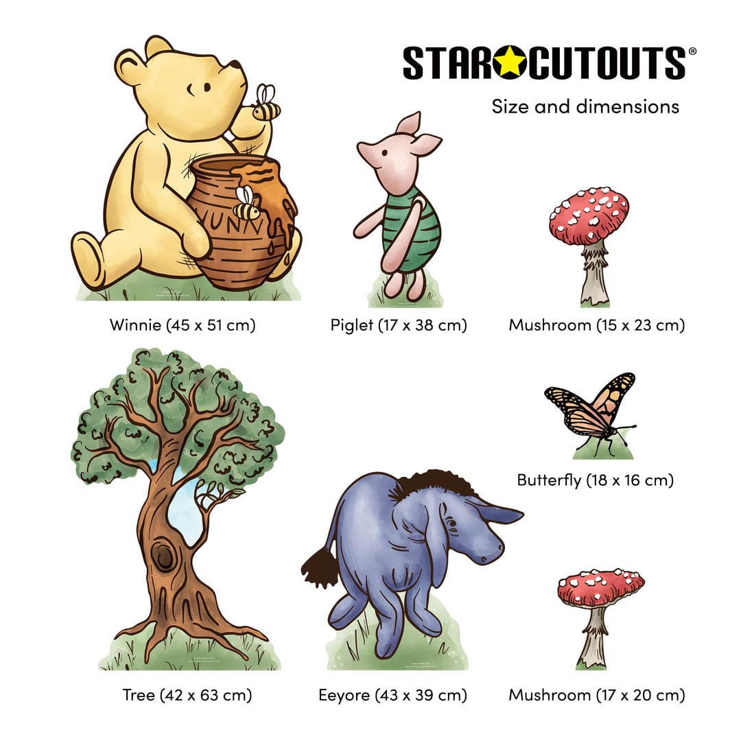 Winnie Bear Honey Pot Multi-Functional Star Mini Cardboard Cutouts Decorative Pack Product Gallery Image