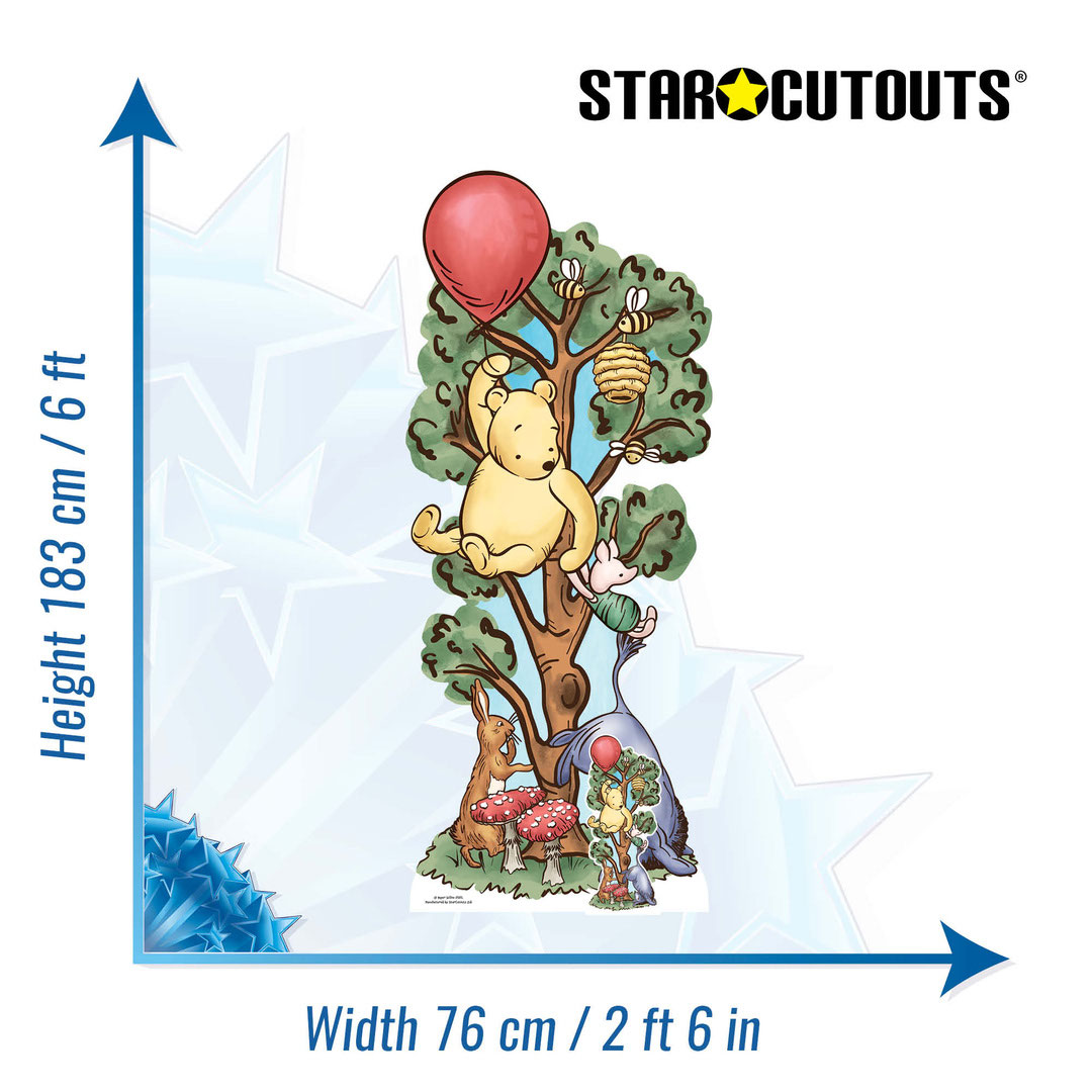 Winnie in Tree with Donkey Lifesize Cardboard Cutout 183cm Product Gallery Image