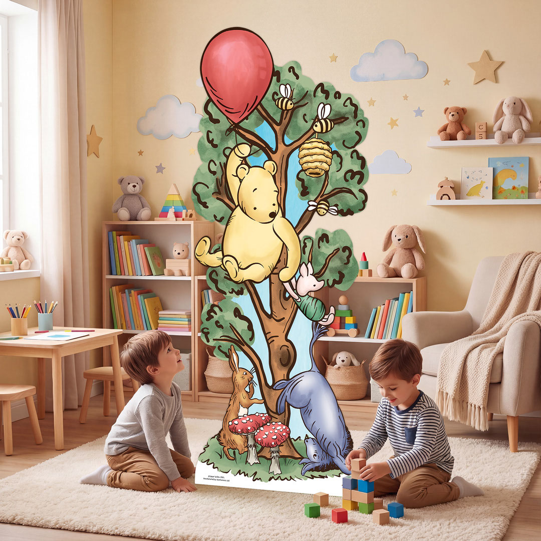 Winnie in Tree with Donkey Lifesize Cardboard Cutout 183cm Product Gallery Image