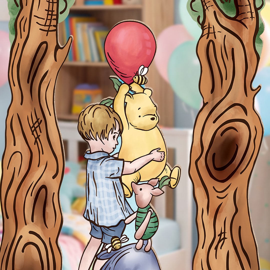Winnie Pooh Tree & Bear Balloon Triple Cardboard Cutout 195cm Product Gallery Image