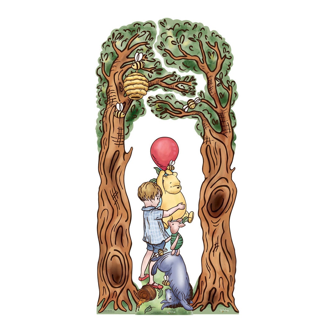 Winnie Pooh Tree & Bear Balloon Triple Cardboard Cutout 195cm