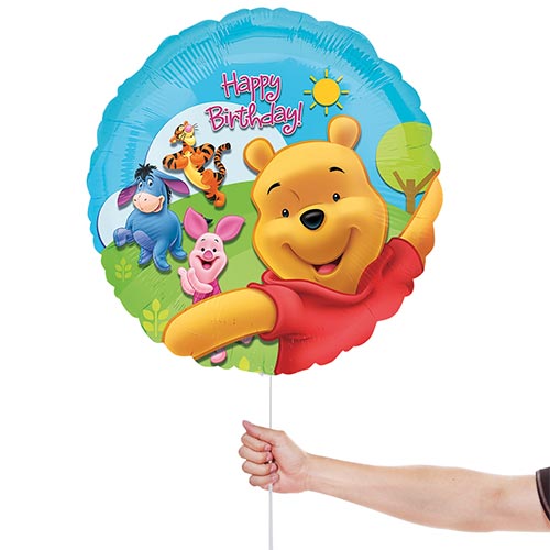 Winnie The Pooh & Friends Sunny Happy Birthday Round Foil Helium Balloon 46cm / 18 in Product Gallery Image