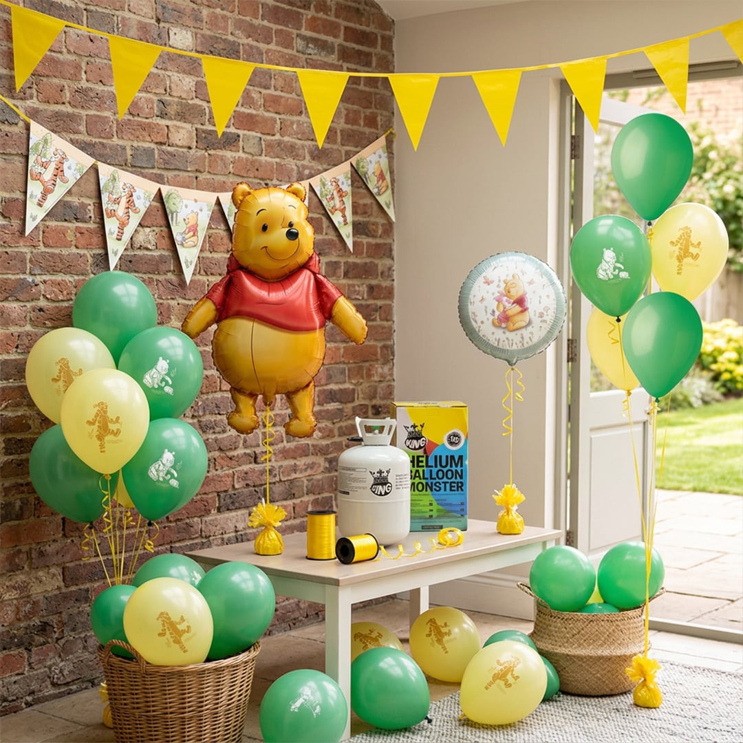 Winnie the Pooh Disney Birthday Balloons, Helium & Decorations Party Pack