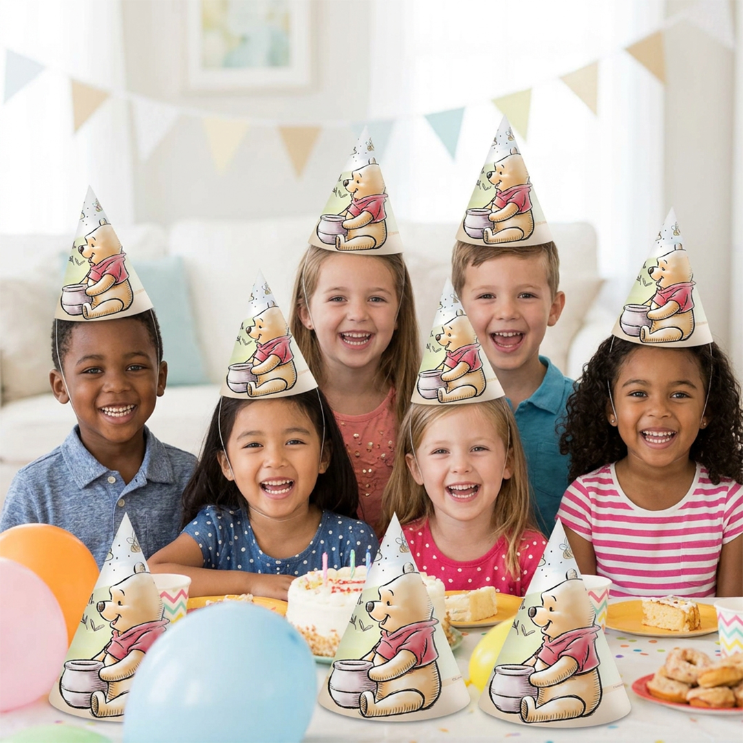 Winnie The Pooh Disney Paper Party Hats - Pack of 6 View 2