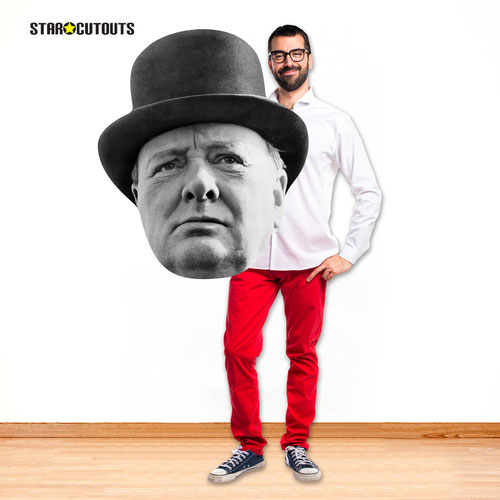 Winston Churchill Giant Head Cardboard Cutout 73cm Product Gallery Image