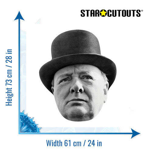 Winston Churchill Giant Head Cardboard Cutout 73cm Product Gallery Image